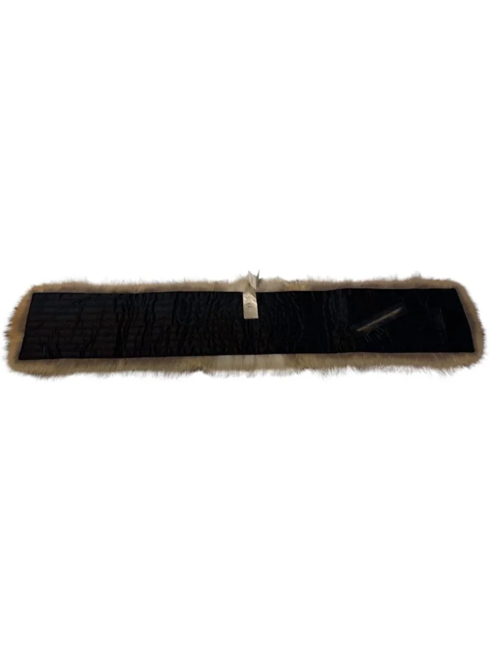 🦊 Coach Real Coyote Fur Scarf Natural Brown With Black Lining Brand New $698 🏷